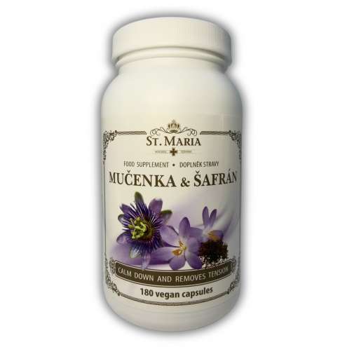 St.Maria MUČENKA Pletní 600mg + ŠAFRÁN 120mg - Пассифлора 600мг + Шафран 120мг, 180 капсул